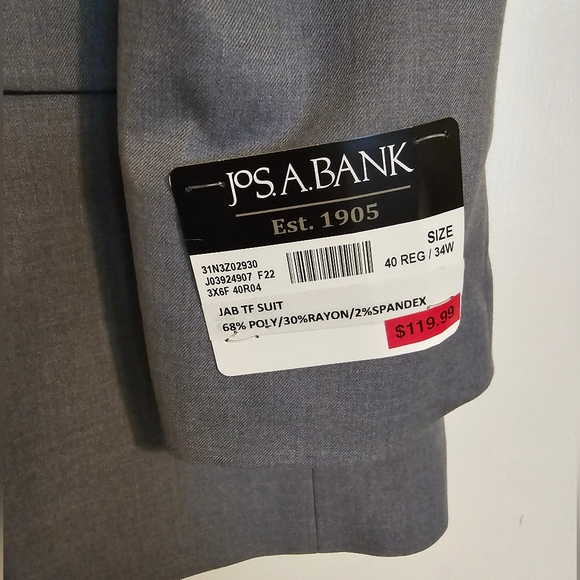 NWT Jos A. Bank mens gray suit - Picture 4 of 4